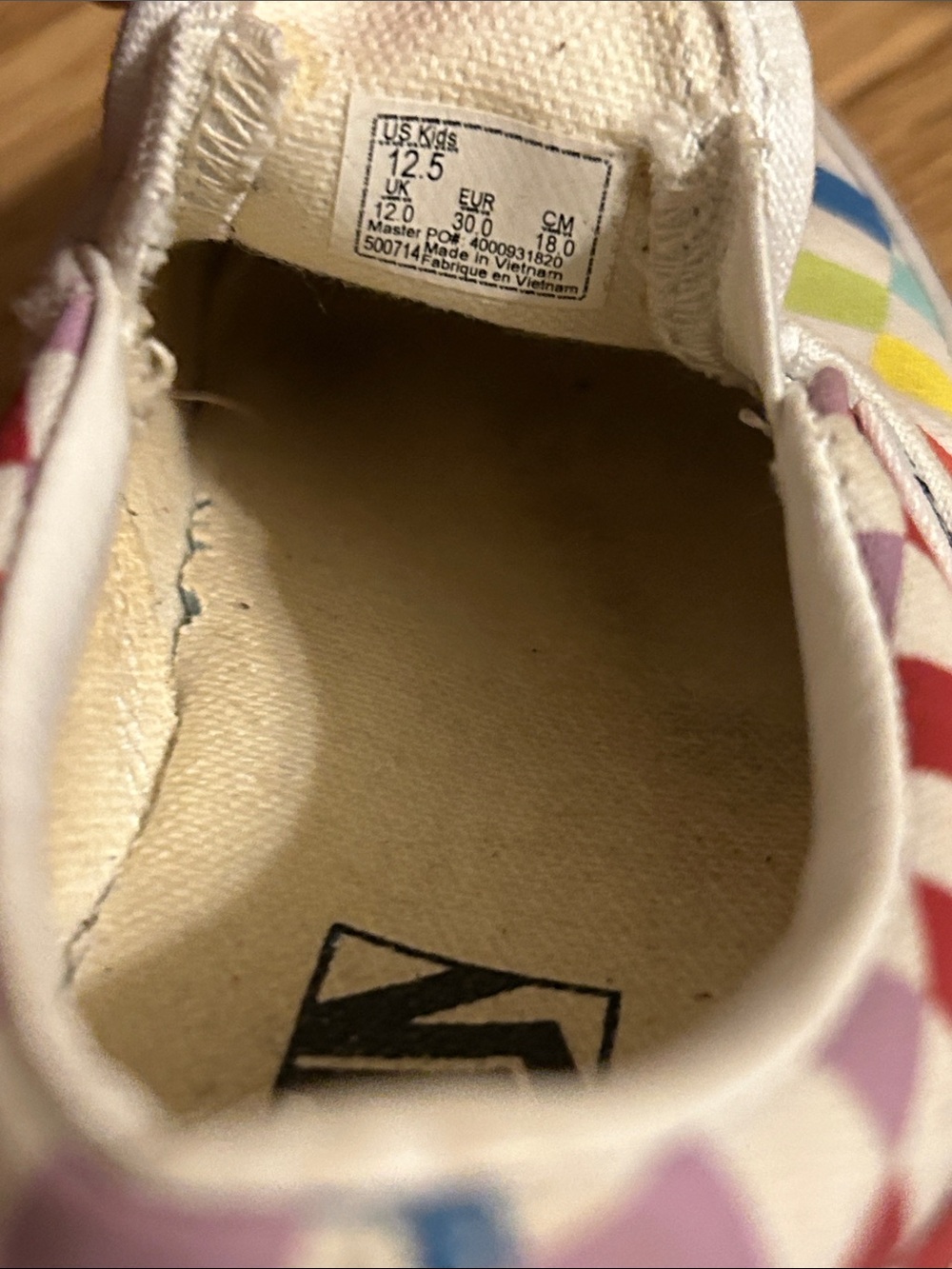 Vans Kids Slip-On Checkerboard Sneakers - Rainbow Multicolor - Picture 9 of 9